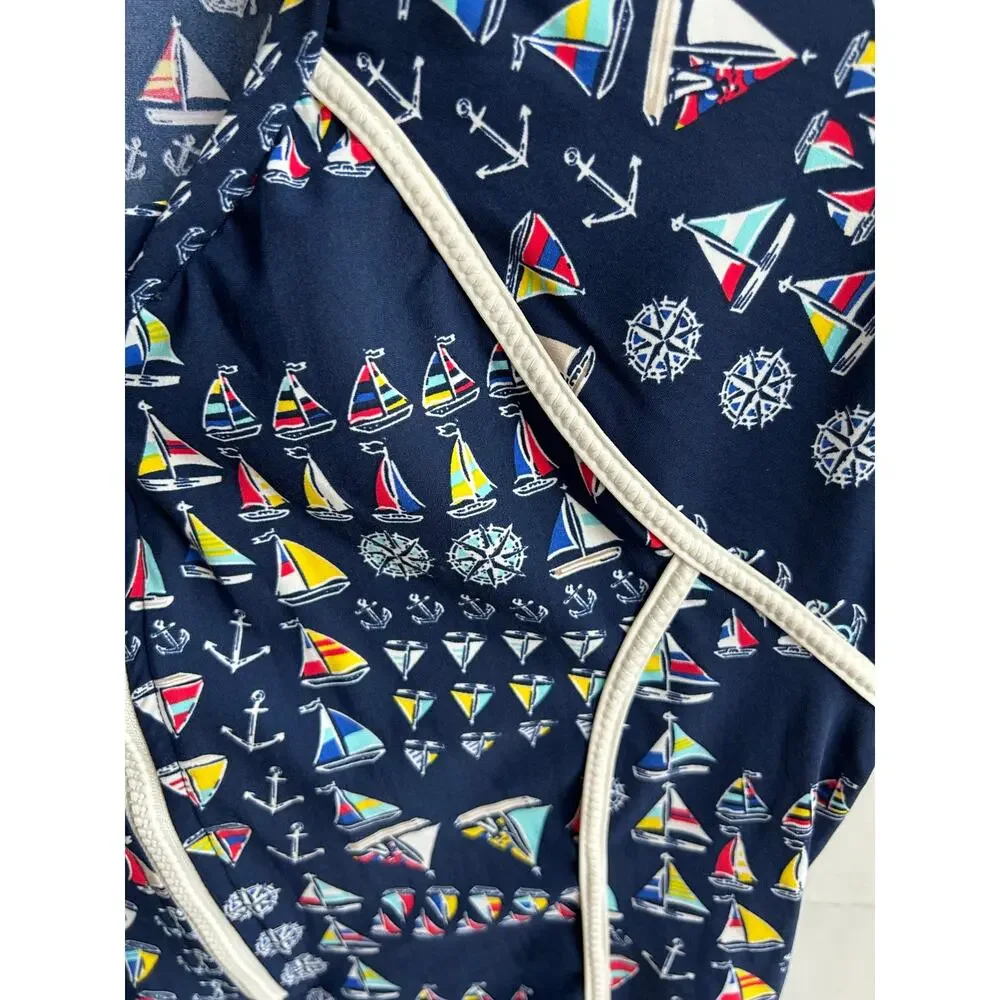 Sperry Women's Swim Shirt Rashguard Sz S, Nautical Theme EXCELLENT condition